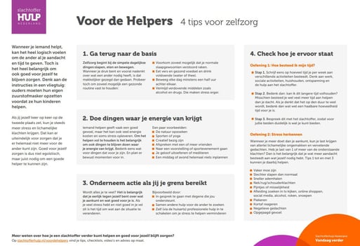 Pdf met 4 categorieën tips voor zelfzorg